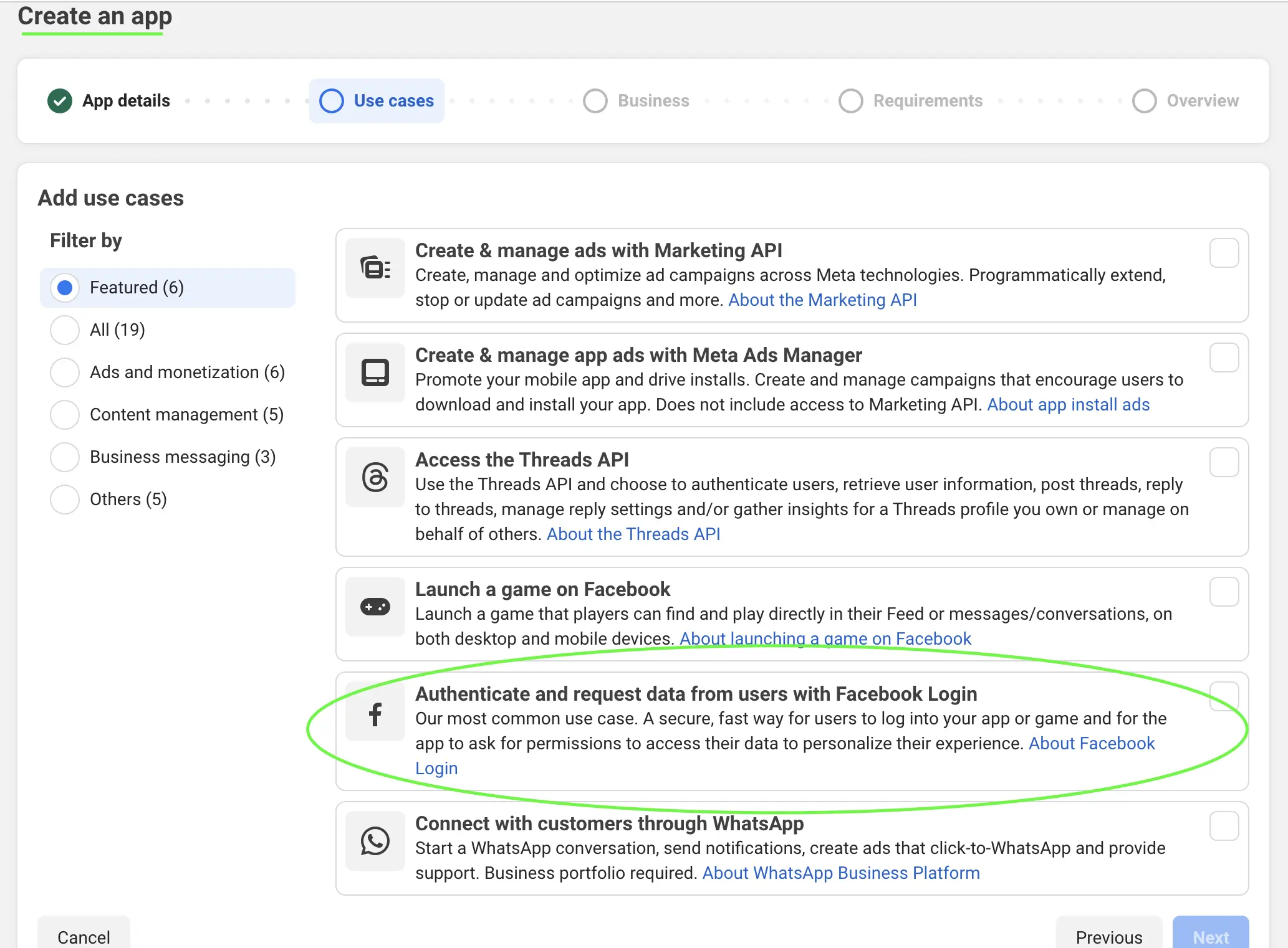 Facebook App Creation
